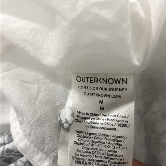 Outerknown Canyon Cotton Floral Maxi Size M Blue White Ditzy Tiered Dress Size M - Picture 9 of 13